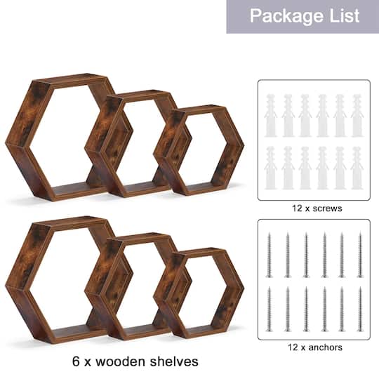 NEX™ Hexagon Floating Shelf Set
